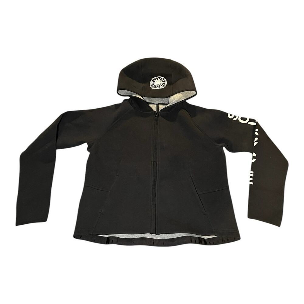 Lululemon x Soul Cycle Womens Sz 8 Black Full Zip Hoodie Active‎ Sleeve Big Logo